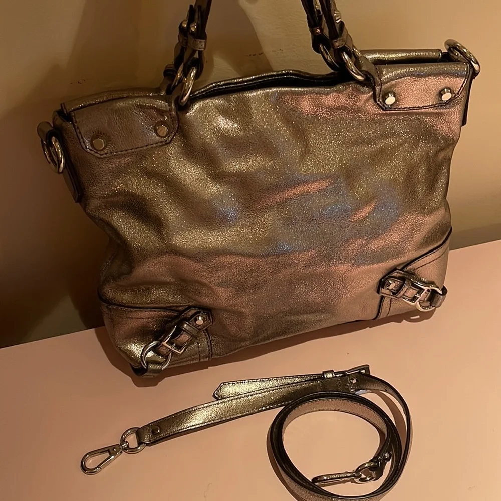 Michael by Michael Kors Silver Soft Leather Satchel - Picture 5 of 10